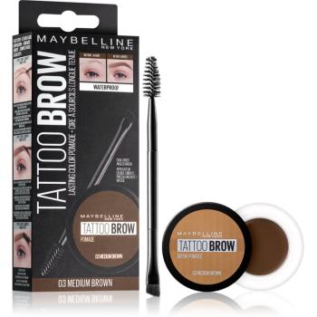 Maybelline Tattoo Brow pomadă din gel pentru sprâncene culoare 03 Medium Brown 3,5 ml