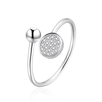 Agato Inel deschis din argint cu zircon AGT-R37W 62 mm
