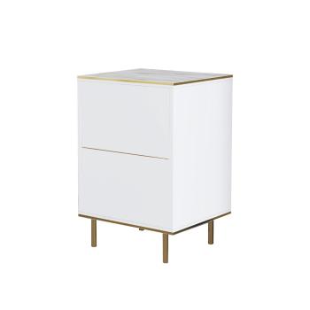 Măsuță de noptieră Imaj Marble White, alb