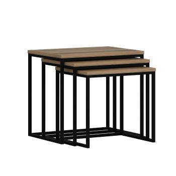 Masă pliabilă Evia Walnut, 3 buc, naturală