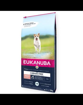 EUKANUBA Grain Free Senior Small/medium ocean fish 12 kg hrana caini seniori, bogat in peste oceanic