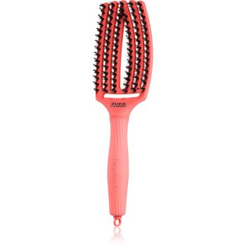 Olivia Garden Fingerbrush Boar & Nylon perie de par cu peri de nailon și de mistreț Red Confidence 1 buc