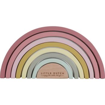 Little Dutch Wooden Rainbow curcubeu pliabil din lemn Pink 1 buc