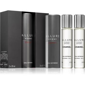 Chanel Allure Homme Sport Eau Extreme Eau de Parfum (1x reincarcabil + 2x rezerva) pentru bărbați 3x20 ml