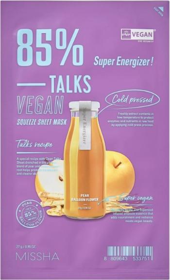 Missha Mască vegană Talks Vegan Squeeze Super Energizer (Sheet Mask) 27 g