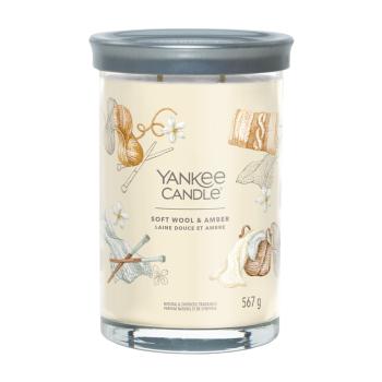 Yankee Candle Lumânare aromatică Signature mare Soft Wool & Amber 567 g