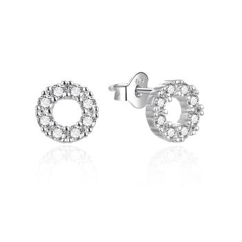 Agato Cercei din argint cu zircon transparent Cerc AGT-E178PW