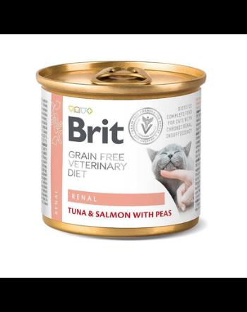 BRIT Veterinary Diet Renal Tuna&amp;Salmon&amp;Pea insuficienta renala la pisici, hrana umeda 200 g