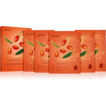 KORIKA SuperFruits Goji Berry - Set of 5 Anti-aging Face Sheet Masks set de măști de față la un preț mai avantajos cu efect de intinerire Goji berry