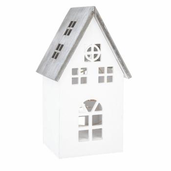 Decorațiune de Crăciun din lemn LED  Light house alb, 11,7 x 21,2 x 9,7 cm