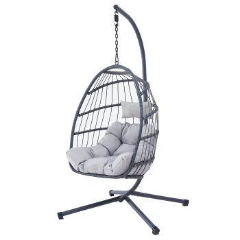 Autronic Fotoliu suspendat, metal, polyrattan,gri, AZ-V 1269GREY