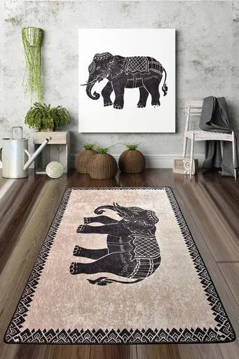 Covor, Elefante Nero Djt, 80x150 cm, Multicolor