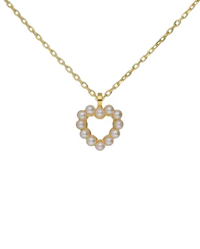 Victoria Cruz Colier fermecător placat cu aur – inimioară cu perle Sera A5575-00DG