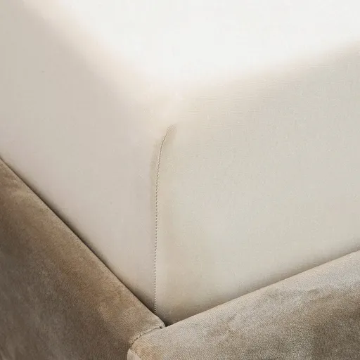 Cearceaf de pat cu elastic Pelly, Homla, 140x200 cm, bumbac, bej