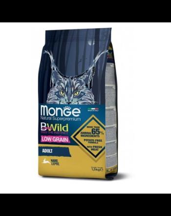 MONGE BWild Adult Hrana uscata pentru pisici adulte, cu iepure 1,5 kg