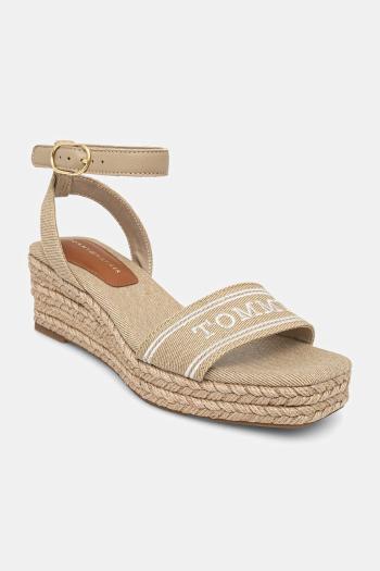 Sandále Tommy Hilfiger TOMMY HILFIGER ESPAD MID WEDGE béžová farba, FW0FW08805