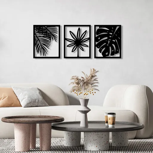 Decoratiune de perete, Mutena, Dimensiune: 131 x 50 cm, Negru