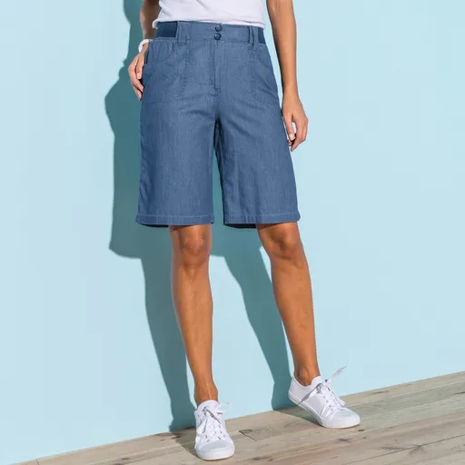 Pantaloni scurți largi cu talie elastică tricotată