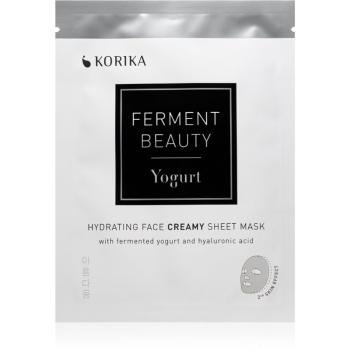 KORIKA FermentBeauty Hydrating Face Sheet Mask with Fermented Yogurt and Hyaluronic Acid mască facială de pânză cu efect hidratant, cu iaurt fermentat