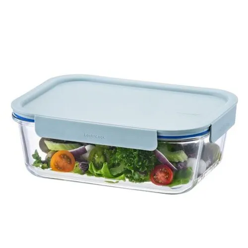 LOCKnLOCK Cutie de sticlă dreptunghiulară CLEAR, 2l, mentă, 2 l