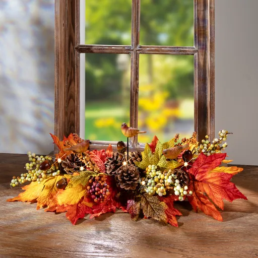 Aranjament de toamnă cu LED-uri cu păsări