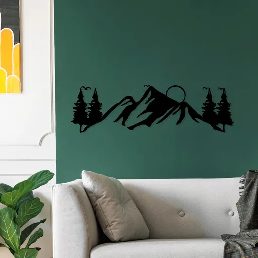 Decoratiune de perete, Landscape 3, Dimensiune: 20 x 70 cm, Negru