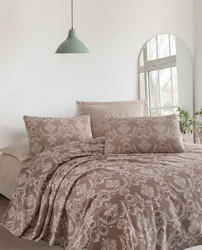 Cuvertura matlasata dubla, L'essentiel Maison, Pure, Bumbac, Maro