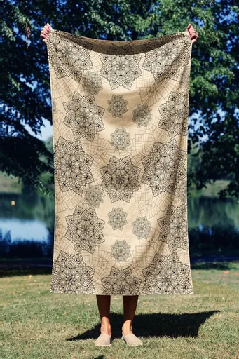 Prosop de plaja, L'essentiel Maison, Mandala 90, 90x150 cm, Multicolor