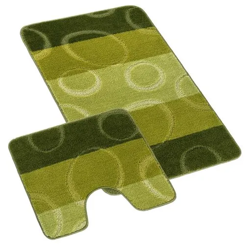 Set covorașe de baie Bellatex Bany cu decupajEllipse verde, 60 x 100 cm, 60 x 50 cm