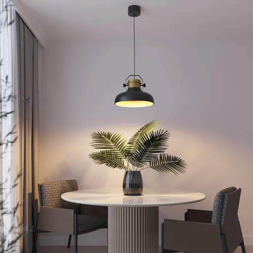 Lustra ELTAP, Stealle, 40x130 cm, 1xE27, 15W, otel, negru/auriu