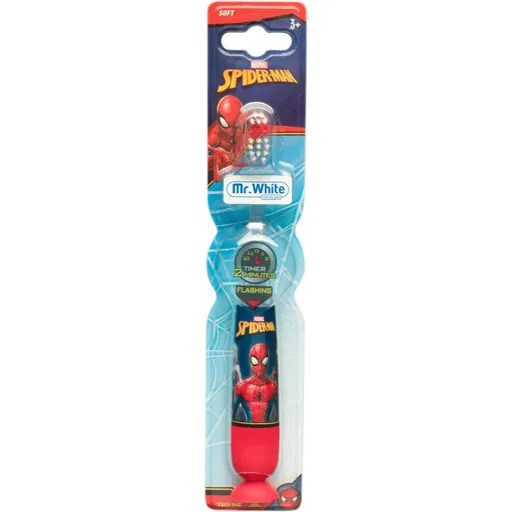 Marvel Spiderman Flashing Toothbrush perie de dinti fin pentru copii 3+ 1 buc