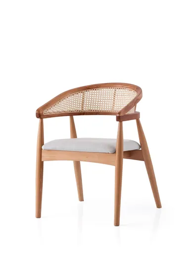 Scaun, Hanah Home, Atlas, 53x75x53 cm, Stejar / Crem