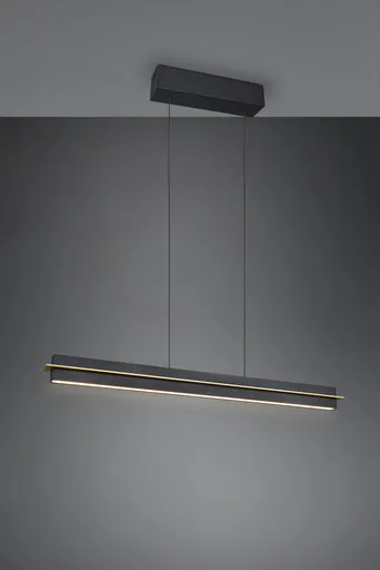 Lustra Emerson, TRIO, 95x9x150 cm, 22W, 1x SMD, metal, negru mat