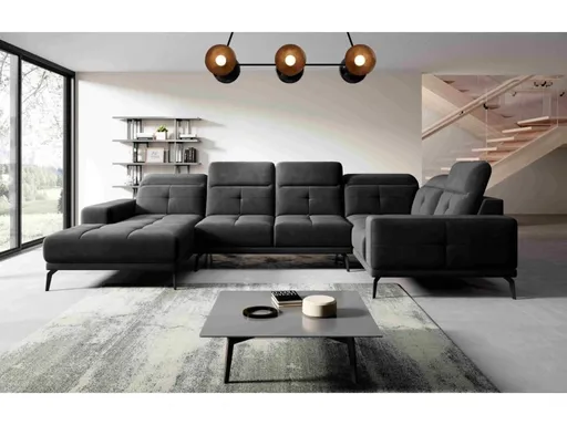 Coltar dreapta 6 locuri ELTAP, RT-10LU, Neviro, 350x201x77 cm, lemn/poliester, negru