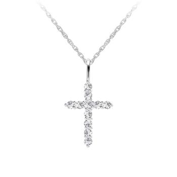 Preciosa Colier de designer din argint cu Tender Cross zirconiu cubic Preciosa 5332 00