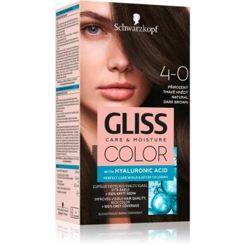 Schwarzkopf Gliss Color Culoare permanenta pentru par culoare 4-0 Natural Dark Brown 2x60 ml