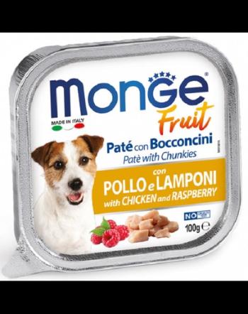 MONGE Fruit Dog Hrana umeda pentru caini adulti, cu pui si zmeura 100 g