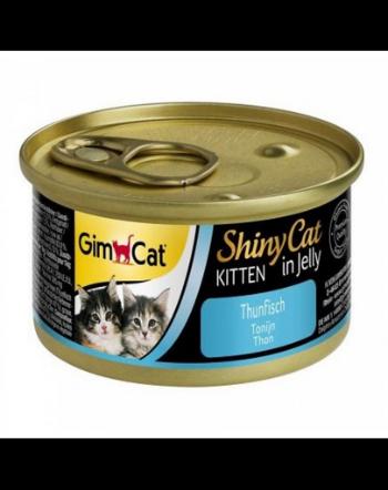 GIMCAT Shiny Cat Kitten Tuna 70 g Conserva pentru pisoi, cu ton in aspic