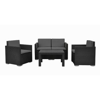 Set de grădină Rattan, 4 buc, antracit