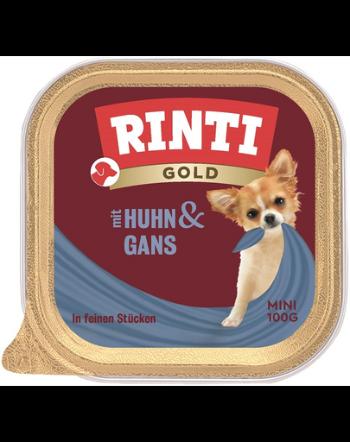 RINTI Gold Chicken&amp;Goose Mini pui si gasca conserva hrana umeda pentru caine 100 g