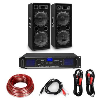 Electronic-Star Amplificator HiFi și set de boxe, amplificator 2 x 500 W , 2 x boxe 12 ", 500 W RMS