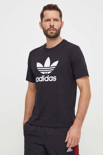 Bavlněné tričko adidas Originals Trefoil černá barva, s potiskem, IU2364