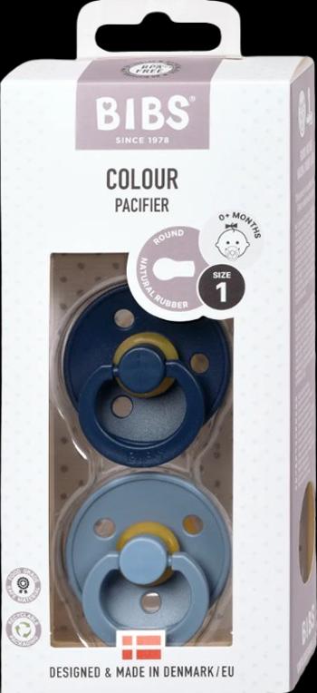BIBS Colour Cumlíky z prírodného kaučuku - veľkosť 1, Deep Space/Petrol, 2 ks