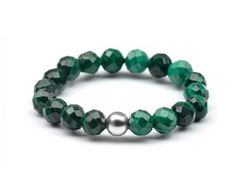 Agato Inel mineral cu malachit verde POL-R07 53 mm