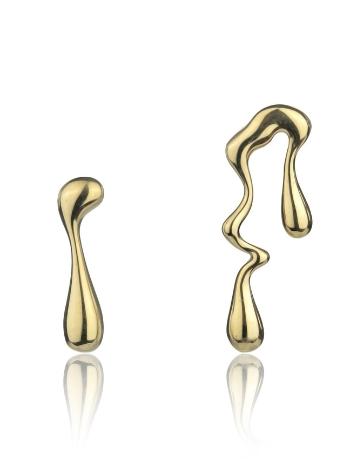 Marc Malone Cercei asimetrici placați cu aur Averie Gold Earrings MCE24018G