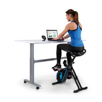 Capital Sports Azura Desk Bike, home trainer, volant de 7,5 kg, curea de transmisie, alb