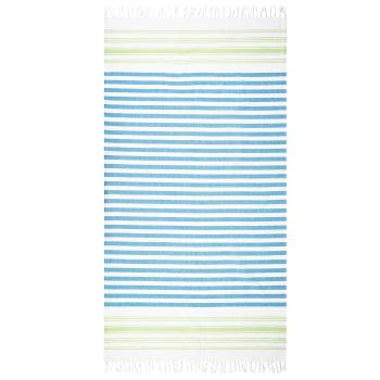 Prosop HOME ELEMENTS Fouta alb/verde/albastru, 90 x 170 cm