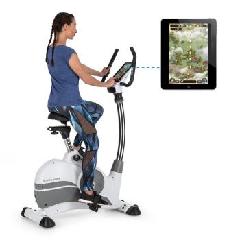 Capital Sports Arcadion Gaming Bike, monitor de ritm cardiac, bluetooth, montare pe ghidon, alb