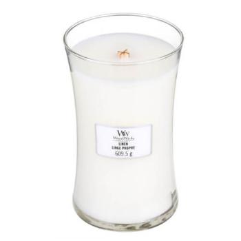 WoodWick Lumânăre parfumată Linen 609,5 g