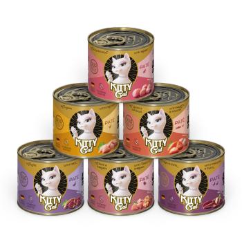 6x200g Kitty Cat Adult Pate mix II 6 fajtával nedves macskatáp